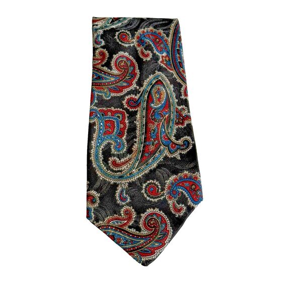 Men's Paisley Tie 3-3/4" x 60" Traditional Style by Prologue Made in USA - Picture 1 of 5